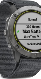 Garmin Enduro Steel with Gray UltraFit Nylon Strap (010-02408-00/10)