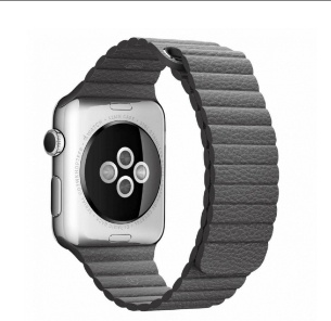 Apple Watch 42mm/44mm/45mm/46mm/49mm Leather Loop Gray (high copy)
