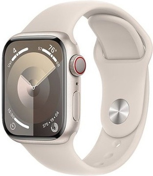 Apple Watch Series 9 GPS + Cellular 41mm Starlight Aluminum Case With Starlight Sport Band - S/M (MRHN3)