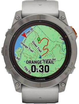 Garmin Fenix 7X Pro Sapphire Solar Titanium w. Fog Gray/Ember O. Band (010-02778-14/15)