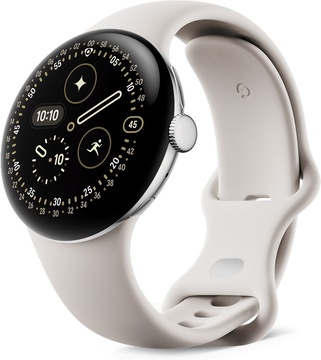 Google Pixel Watch 4 41mm Wi-Fi Polished Silver Aluminum case / Porcelain Active Band