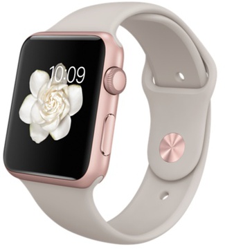 Apple Watch Sport 42mm Rose Gold Aluminum Case with Stone Sport Band (MLC62)