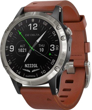 Garmin D2 DELTA AVIATOR WATCH WITH BROWN LEATHER BAND (010-01988-31)