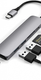 Satechi Aluminum Type-C Slim Multi-Port Adapter 4K V2 Space Gray (ST-SCMA2M)