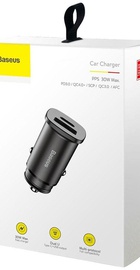 Baseus USB Car Charger USB 3.0 + USB-C 30W Black (CCALL-YS01)