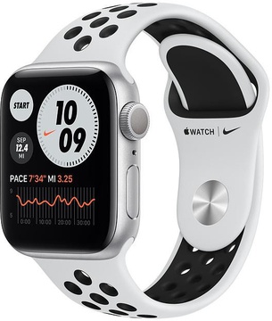 Apple Watch Nike Series 6 40mm Silver Aluminum Case with Pure Platinum/Black Nike Sport Band (M00T3)