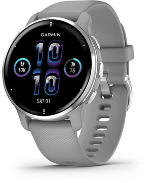 Garmin Venu 2 Plus Silver S. Steel Bezel w. Powder G. Case and S. Band (010-02496-00/10)