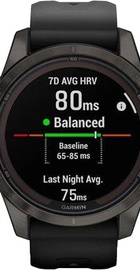 Garmin Fenix 7S Pro Sapphire Solar Carbon G. DLC Tit. with Black Band (010-02776-10/11/54)