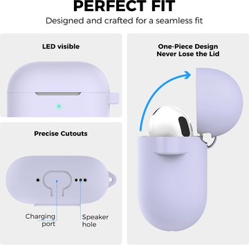 AhaStyle Colorful Silicone Case for Airpods 4 Lavender