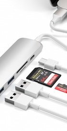 Satechi Aluminum Type-C Slim Multi-Port Adapter 4K V2 Silver (ST-SCMA2S)