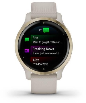 Garmin Venu 2S Light Gold Stainless Steel Bezel with Light Sand Case and Silicone Band (010-02429-01/11)