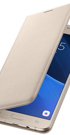Samsung Flip Wallet for Galaxy J7 2016 J710F (EF-WJ710PFEGRU) Gold