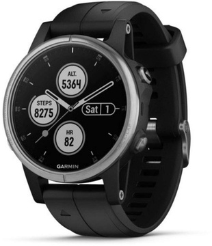 Garmin Fenix 5S Plus 5S Plus Silver with Black Band (010-01987-21)
