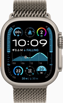Apple Watch Ultra 2 GPS + Cellular 49mm Natural Titanium Case With Natural Titanium Milanese Loop - L (MX5T3)
