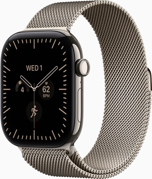 Apple Watch Series 12 GPS + Cellular 46mm Natural Titanium Case with Natural Milanese L. S/M (MJGP4)