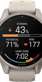 Garmin Fenix 9 43mm Titanium with Fog Gray Silicone Band (010-04761-00/01)