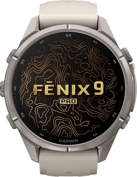 Garmin Fenix 9 Pro inReach 43mm Titanium with Fog Gray/Dark Sandstone Silicone Band (010-04335-80/81)