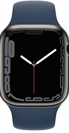 Apple Watch Series 7 GPS + Cellular 41mm Graphite Stainless Steel Case with Abyss Blue Sport Band (MKHJ3, MKJ13)