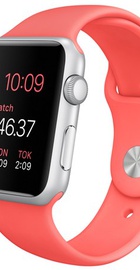Apple Watch Sport 42mm Silver Aluminum Case with Pink Sport Band (MJ3R2) CPO