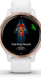 Garmin Venu 2S Rose Gold Bezel with White Case and Silicone Band (010-02429-13)
