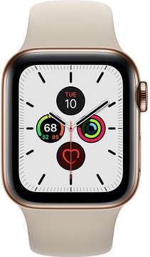 Apple Watch Series 5 GPS + Cellular 40mm Gold Stainless Steel Case with Stone Sport Band (MWWU2, MWX62)