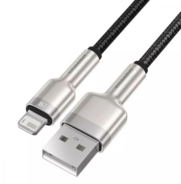 Кабель Baseus Cafule Metal Lightning 2.4A (0,25m) (black) (CALJK-01)