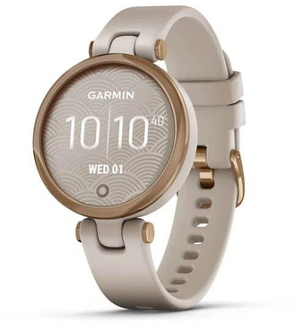 Garmin Lily Rose Gold Bezel with Light Sand Case and Silicone Band (010-02384-11)