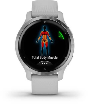 Garmin Venu 2S Silver Stainless Steel Bezel with Mist Gray Case and Silicone Band (010-02429-12)