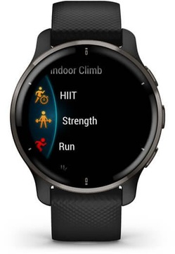 Garmin Venu 2 Plus Slate Stainless Steel Bezel with Black Case and Silicone Band (010-02496-11)