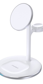 Choetech Magnetic 3 in 1 magnetic Wireless Charging Stand White (T585-F)