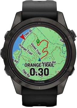 Garmin Fenix 7S Pro Sapphire Solar Carbon G. DLC Tit. with Black Band (010-02776-10/11/54)