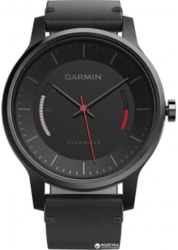 Garmin Vivomove Classic, Black with Leather Band (010-01597-10)