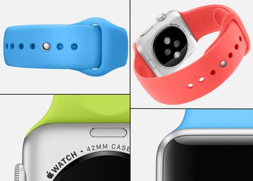 Apple Watch Sport 42mm Silver Aluminum Case with Green Sport Band (MJ3P2)