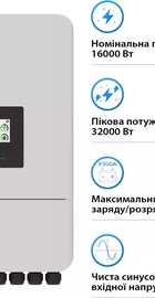 Deye SUN-16K-SG05LP3-EU-SM2 16KW 48V 2 MPPT Wi-Fi 220/380V Трифазний