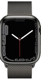 Apple Watch Series 7 GPS + Cellular 41mm Graphite Stainless Steel Case with Graphite Milanese Loop (MKHK3, MKLF3)