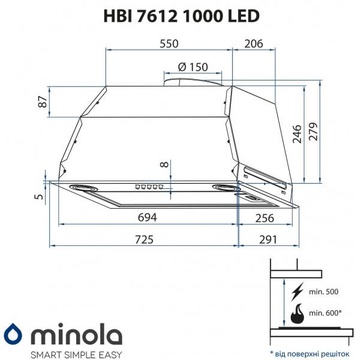 Minola HBI 7612 WH 1000 LED