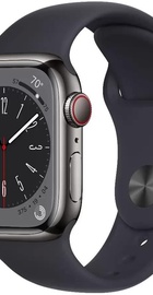 Apple Watch Series 8 GPS + Cellular 41mm Graphite Stainless Steel Case With Midnight Sport Band (MNJJ3)