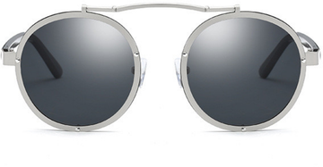 Classic Vintage Gothic Steampunk Silver Frame/Black Glasses