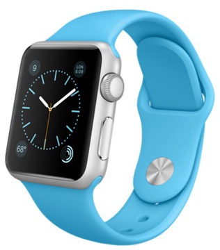 Apple Watch Sport 38mm Silver Aluminum Case with Blue sport Band (MLCG2)