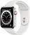Apple Watch Series 6 GPS + Cellular 44mm Silver Stainless Steel Case with White Sport Band (M07L3, M09D3)