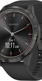 Garmin Vivomove 3 Slate Stainless Steel Bezel w. Black and Silicone B. (010-02239-01)