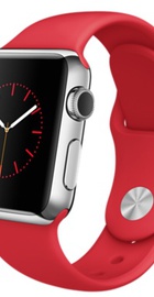 Apple Watch 38mm Stainless Steel Case with Red Sport Band (MLLD2)