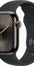 Apple Watch Series 10 GPS + Cellular 42mm Slate Titanium Case With Black Sport Band - S/M (MWXG3)