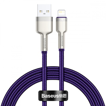 Кабель Baseus Cafule Metal Lightning 2.4A (1m) Purple