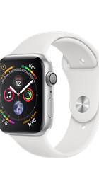 Apple Watch Series 4 GPS 44mm Silver Aluminum Case with White Sport Band (MU6A2)