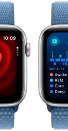 Apple Watch SE 2 GPS 44mm Silver Aluminium Case with Winter Blue Sport Loop (MREF3)