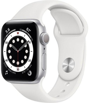Apple Watch Series 6 40mm Silver Aluminum Case with White Sport Band (MG283)