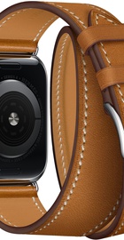 Apple Watch Hermes Series 4 GPS + Cellular 40mm Stainless Steel Case with Fauve Barenia Leather Double Tour (MU6P2)