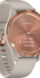 Garmin Vivomove 3s Rose Gold Stainless Steel Bezel w. Light Sand and Silicone B. (010-02238-02)