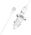 Borofone BZ12 Lasting Power 2USB 2.4A + USB Type-C White